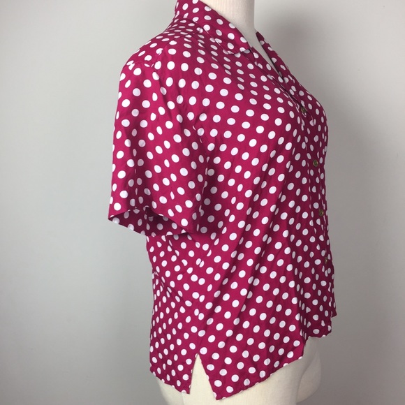 Vintage Magenta Polka Dot Top - Picture 4 of 7